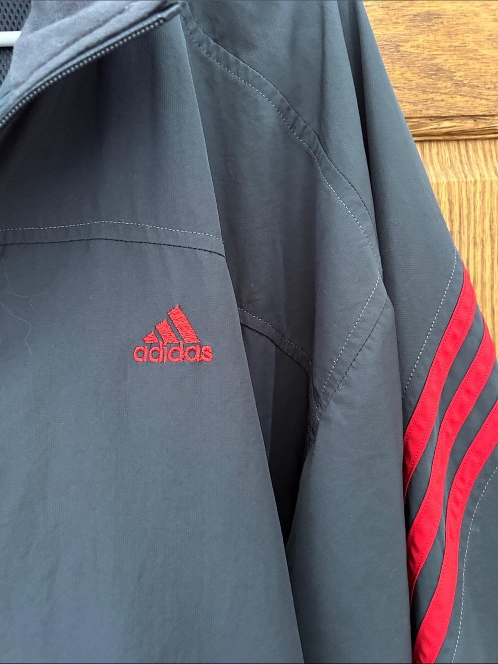 adidas Men's Navy Jacket with Red Stripes - Full Zip Performance image 2